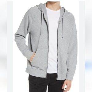 Vince French Terry Full Zip Hoodie Raglan Sleeve Front Pockets Size XL
